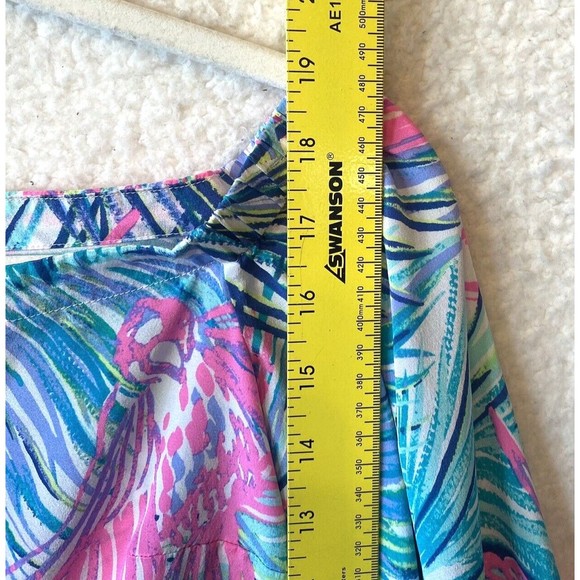 Lilly Pulitzer Adira in Multi Scarlet Off Shoulder Silk Top Blouse Size XXS - Picture 9 of 11